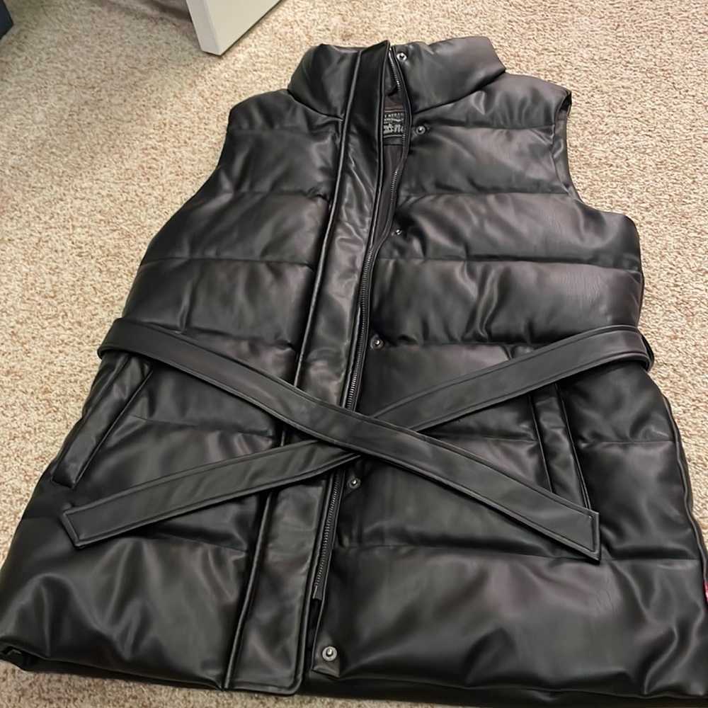 Women’s Vegan Leather Puffer Vest